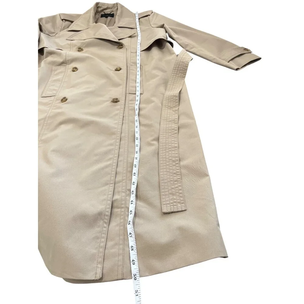 Banana Republic Classic Trench Coat Womens XL Classic Double Breasted Khaki - Picture 9 of 11